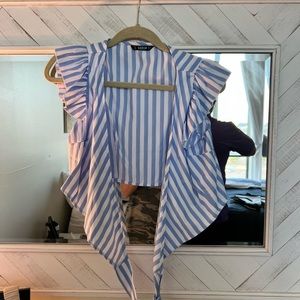 Shein blue and white stripe tank